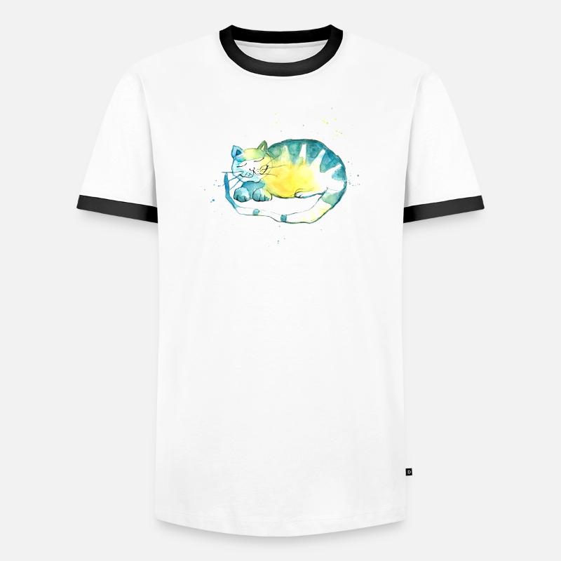 Sleeping cat. I have to think. Men's Ringer Shirt