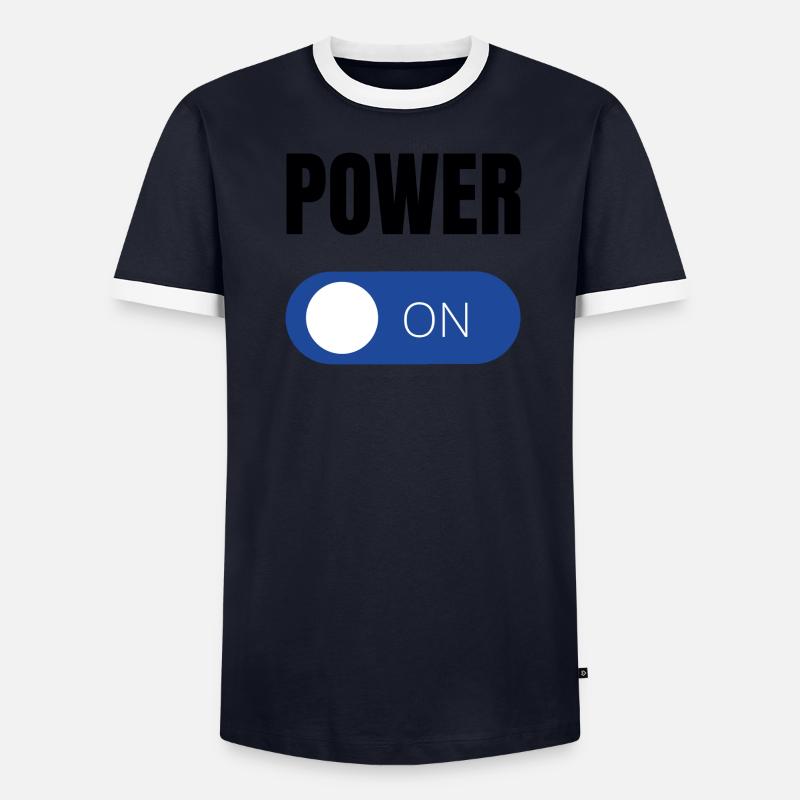 Blauer Toggle ON Design Power Motivation Energie Männer Kontrast-T-Shirt