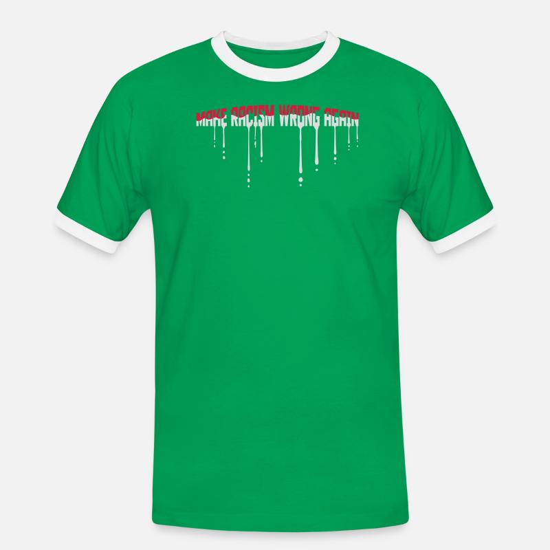 make racism wrong again - Männer Kontrast-T-Shirt - Kelly Green/Weiß