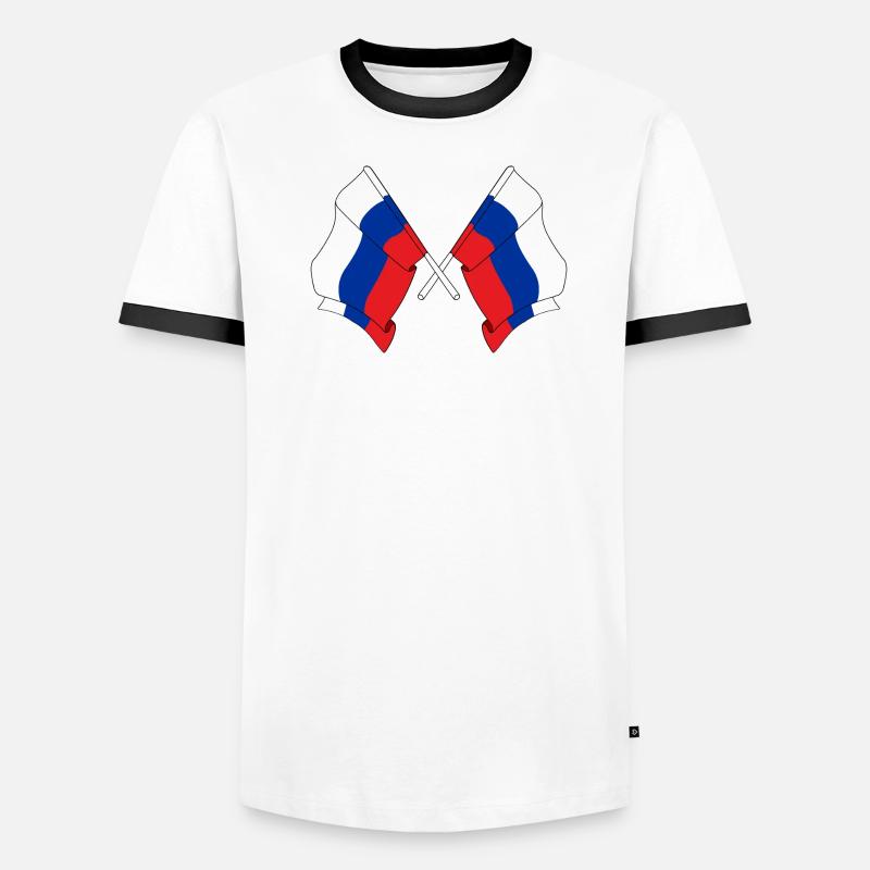 Two flags Russia Men's Ringer Shirt
