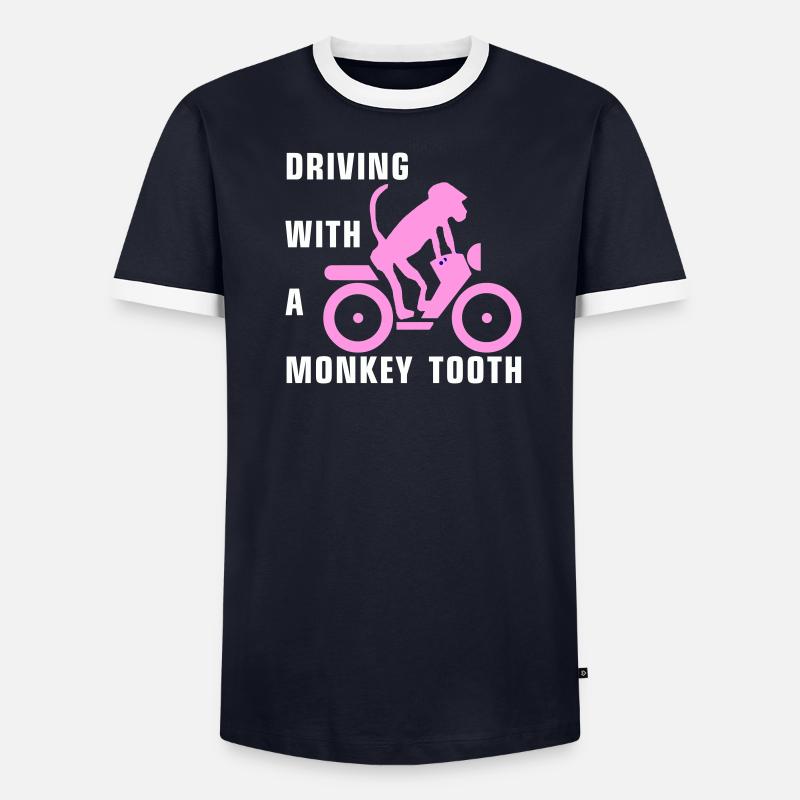 Driving with a monkey tooth - Affenzahn - Männer Kontrast-T-Shirt - undefined
