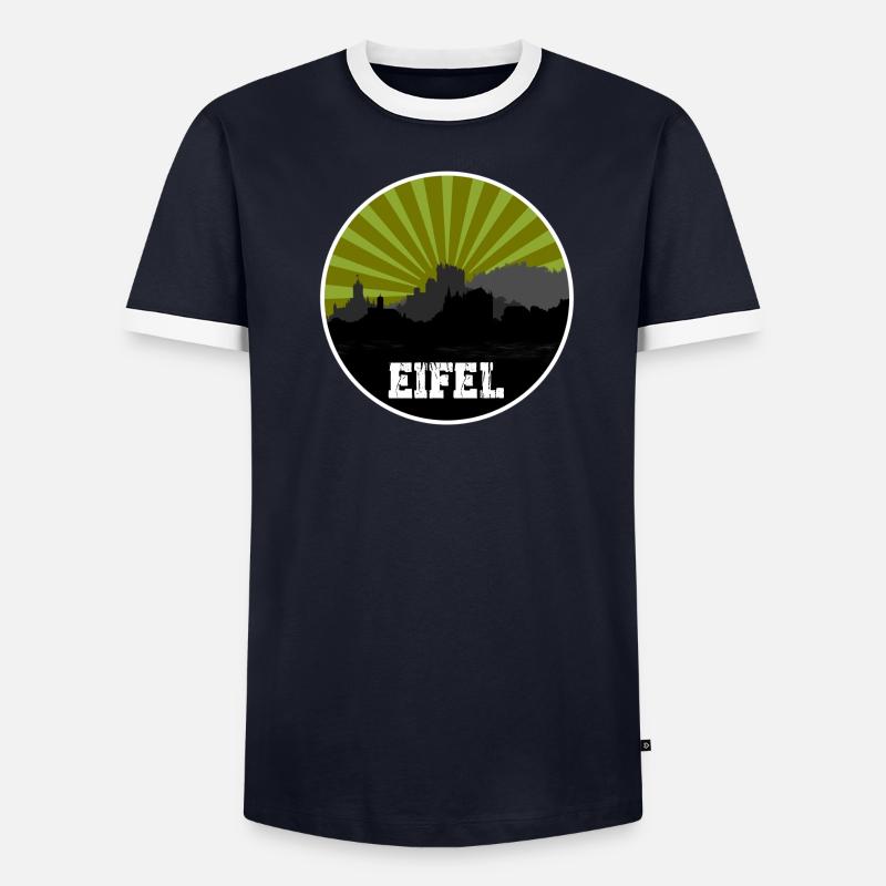 Eifel Skyline Rétro T-shirt contrasté Homme