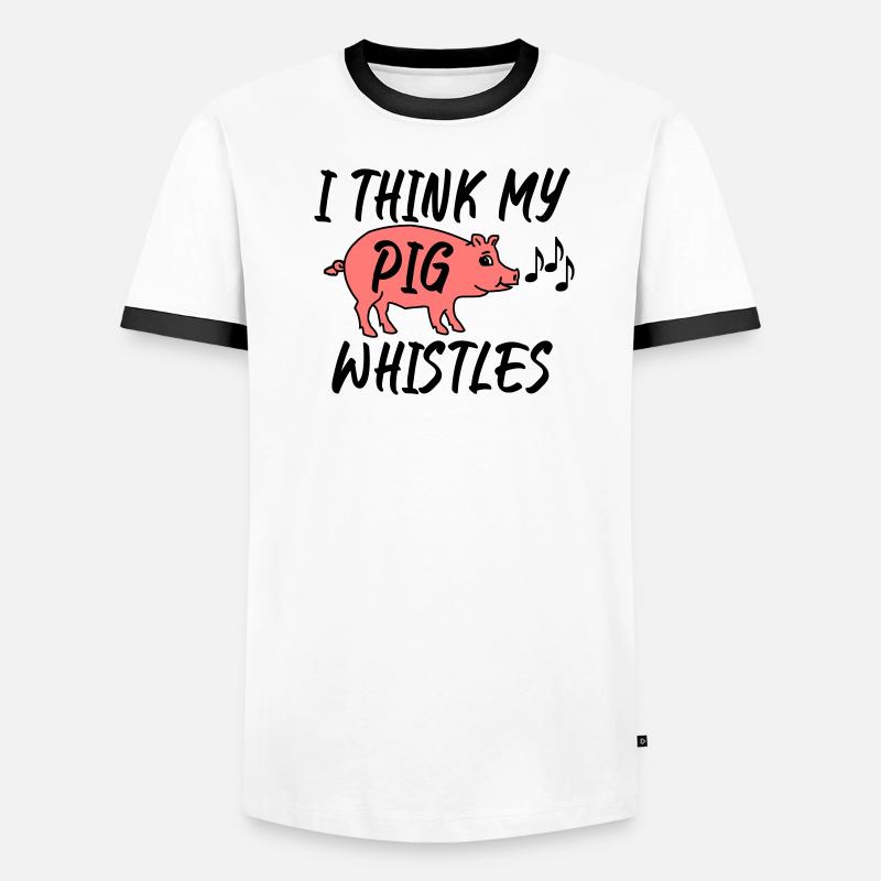 Je pense que mon cochon siffle T-shirt contrasté Homme