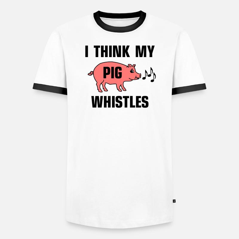 Je pense que mon cochon siffle T-shirt contrasté Homme