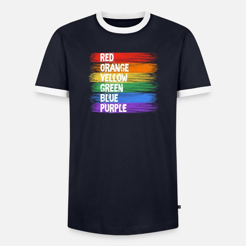 Rainbow Colors Stripe Art Men's Ringer Shirt