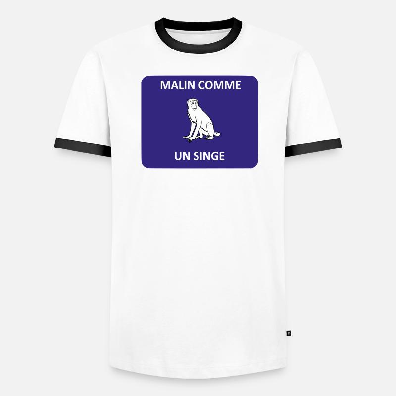 Malin comme un singe T-shirt contrasté Homme