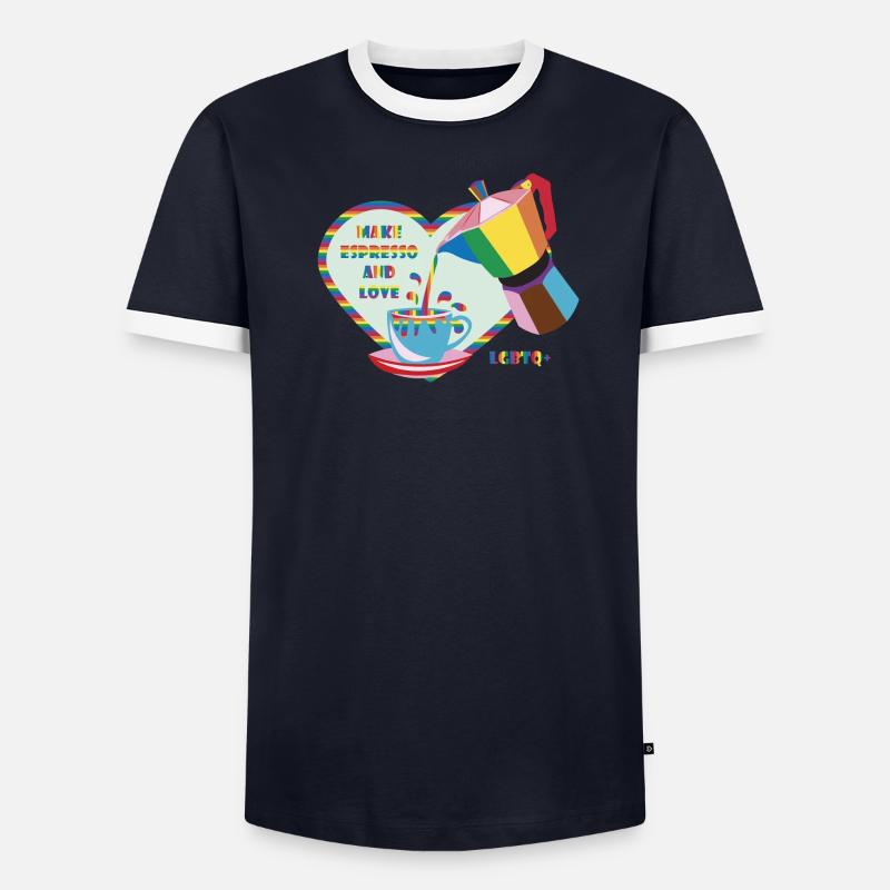 Espresso selber machen und :) lieben Männer Kontrast-T-Shirt
