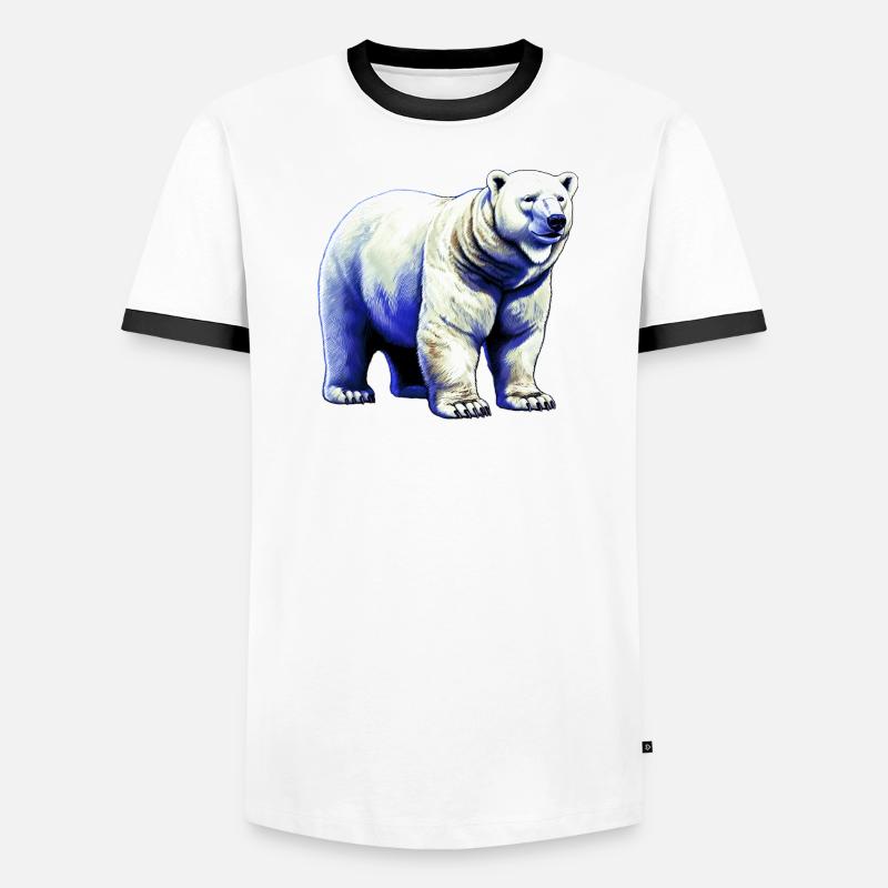 Weißer Eisbär Männer Kontrast-T-Shirt