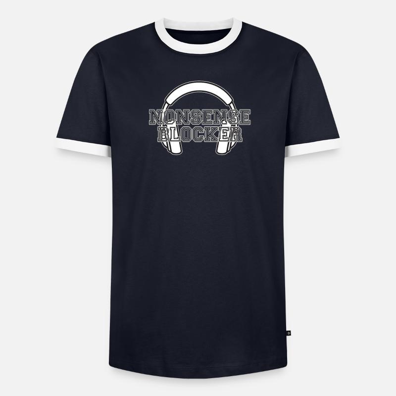 Nonsense Blocker - Kopfhörer mit Botschaft - Männer Kontrast-T-Shirt - undefined