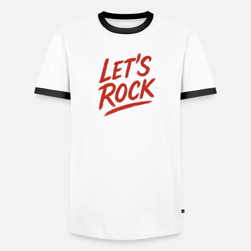 Conception graphique de texte de roche vibrante T-shirt contrasté Homme