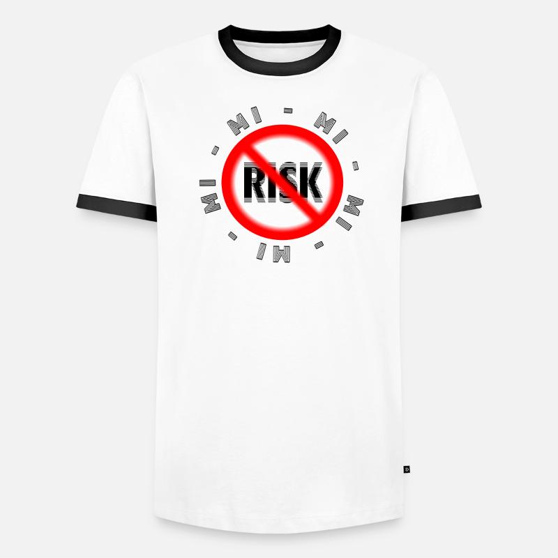 Mode de vie sans risque Motif MI MI MI NO Risk T-shirt contrasté Homme