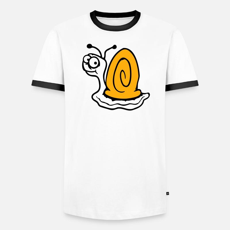 Snail anxious unsure looking back cute Men's Ringer Shirt