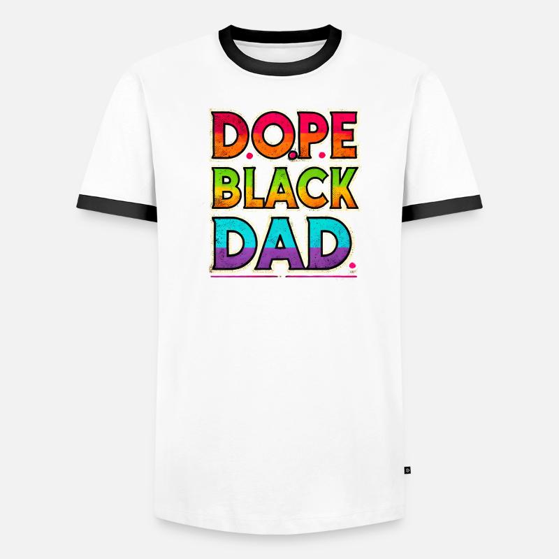 Cooles schwarzes Papa-Regenbogen-Design Männer Kontrast-T-Shirt