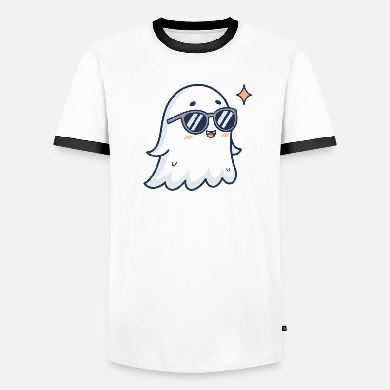 Chic ghost with glasses Men's Ringer Shirt