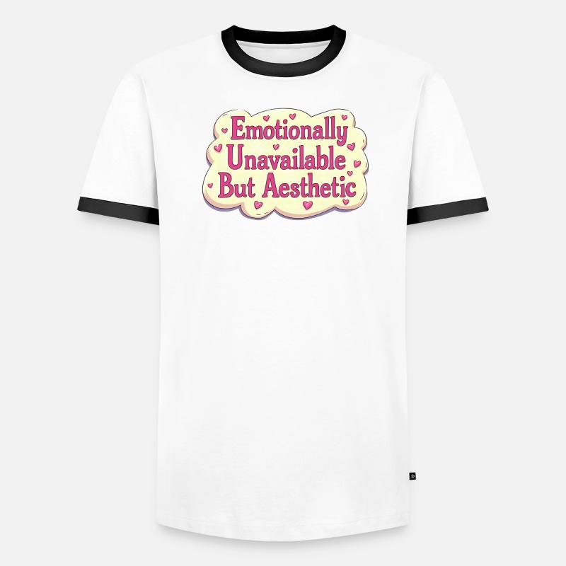 Esthétique rétro émotionnellement indisponible T-shirt contrasté Homme