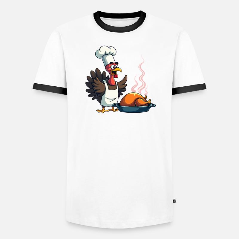 Cuisinier de dinde de Thanksgiving T-shirt contrasté Homme