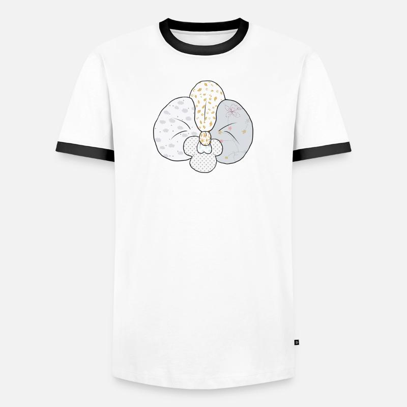 Weisse_Musterorchidee T-shirt contrasté Homme