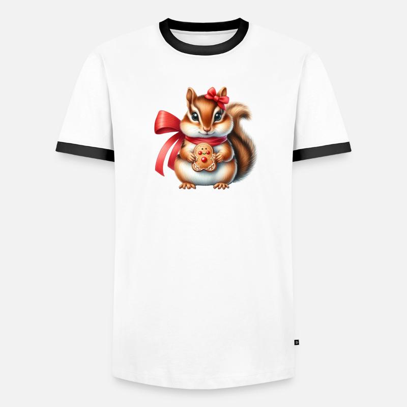 Écureuil roux avec biscuit T-shirt contrasté Homme