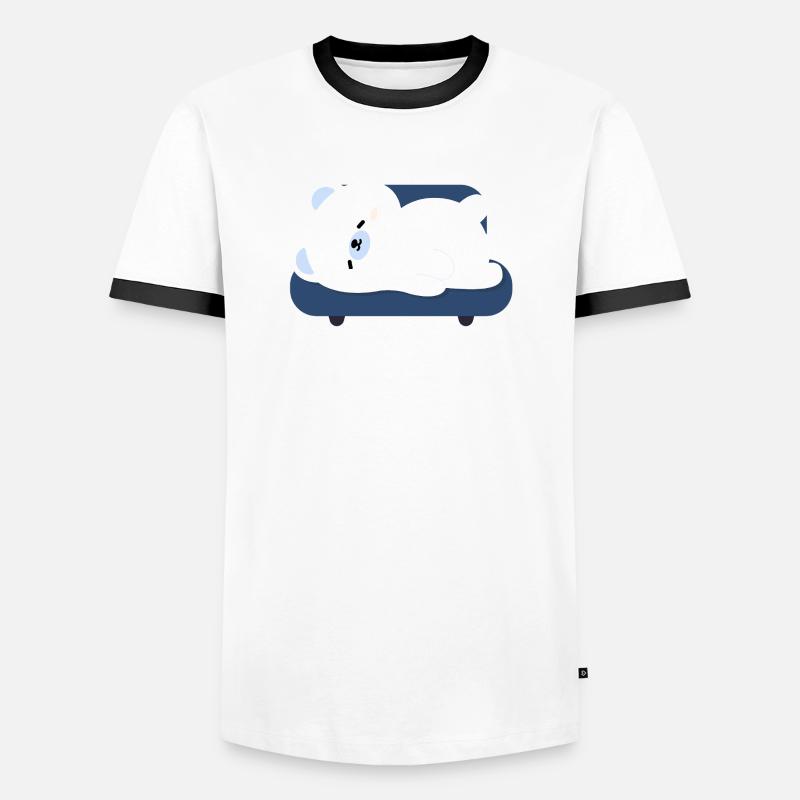 Müder Eisbär auf Sofa Männer Kontrast-T-Shirt