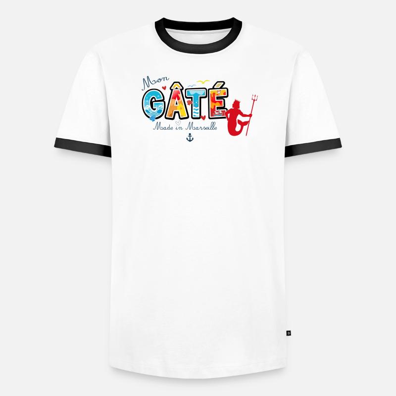 Mon Gâté Expression Marseillaise Poséidon Provence T-shirt contrasté Homme