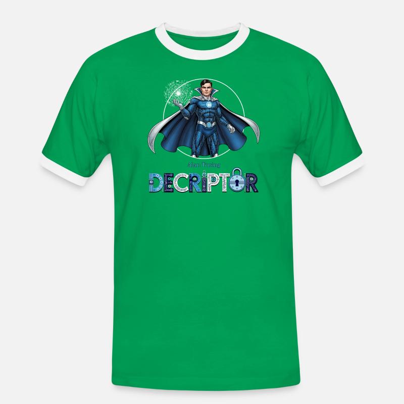 Hero Coder Decryptor - Men's Ringer Shirt - kelly green/white