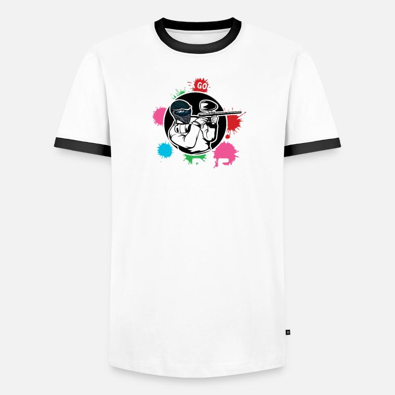 Conception sportive compétitive avec action de paintball et éclaboussures T-shirt contrasté Homme