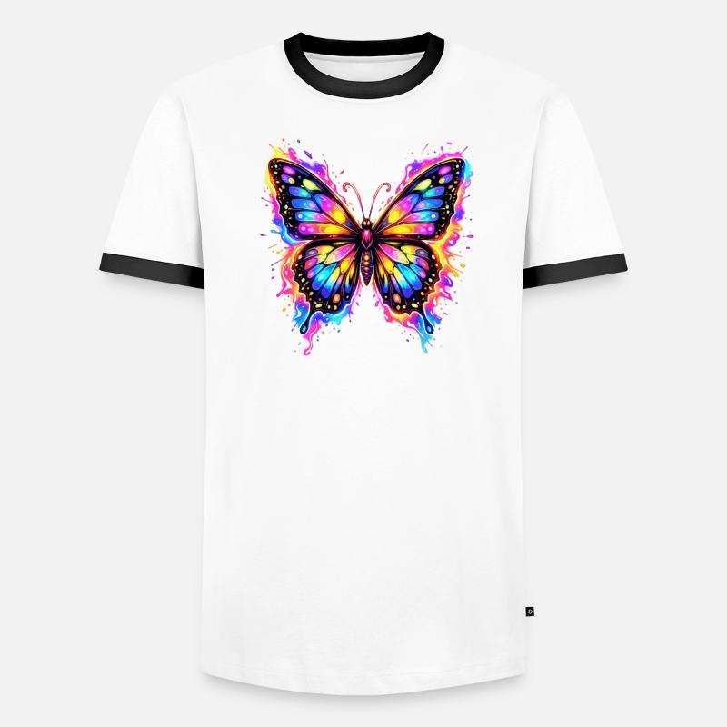 Néon Papillon T-shirt contrasté Homme