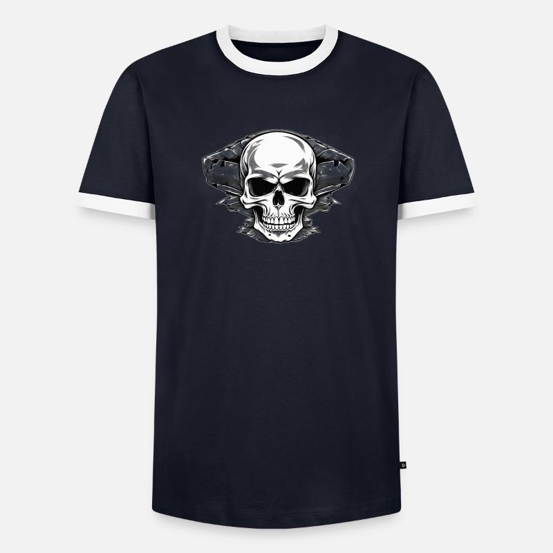 Crâne à travers la paroi rocheuse T-shirt contrasté Homme