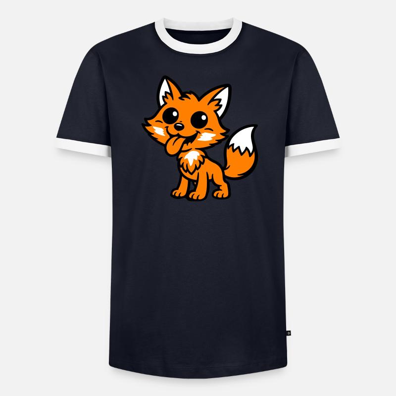 Fuchs Comic Männer Kontrast-T-Shirt