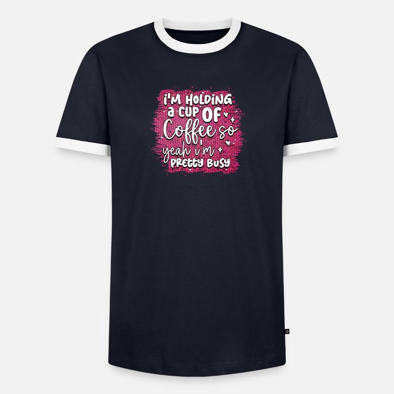 Café & Activité : Panneau de café mignon T-shirt contrasté Homme