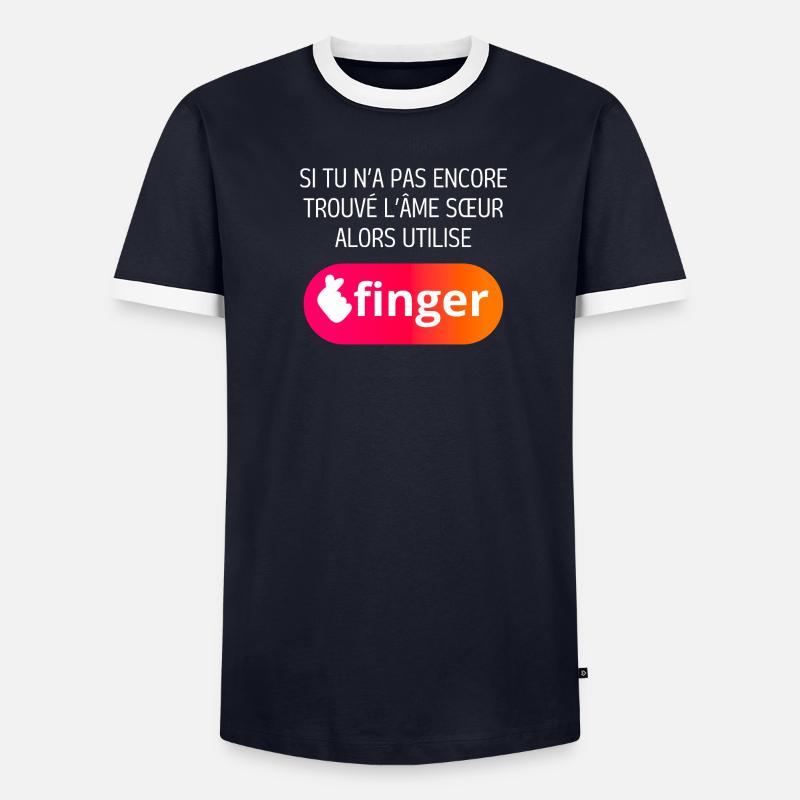 Application finger T-shirt contrasté Homme