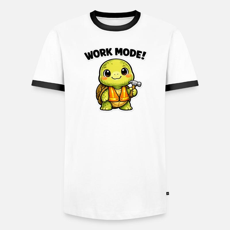 Working Mode Turtle Building Hero Men's Ringer Shirt