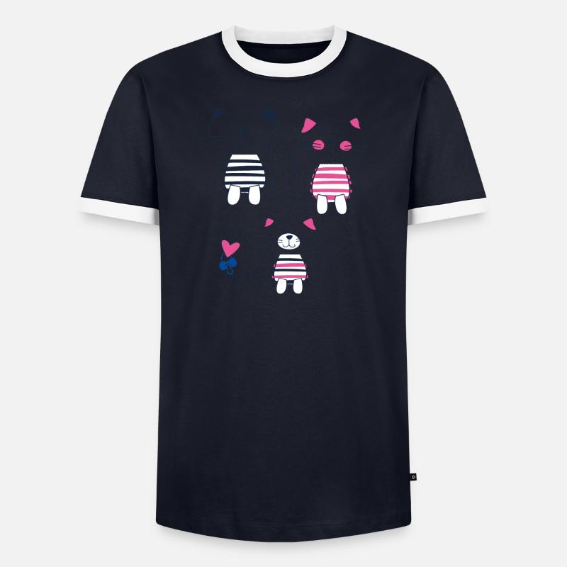 Chats rayés T-shirt contrasté Homme