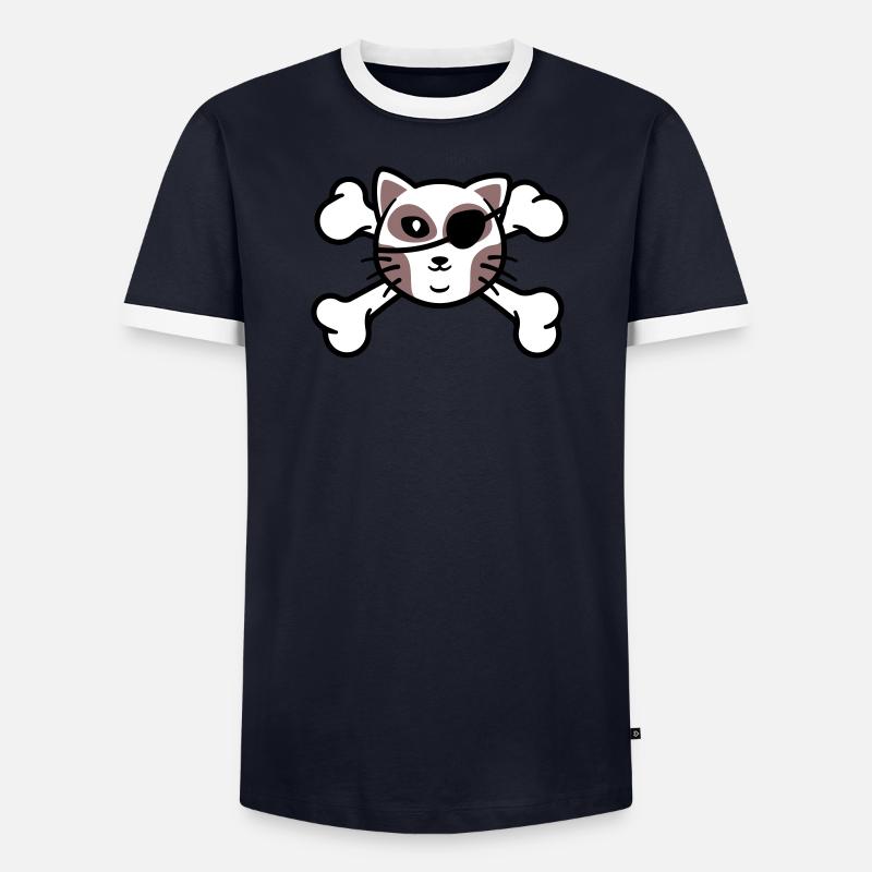 Patch de Crâne de chaton pirate T-shirt contrasté Homme