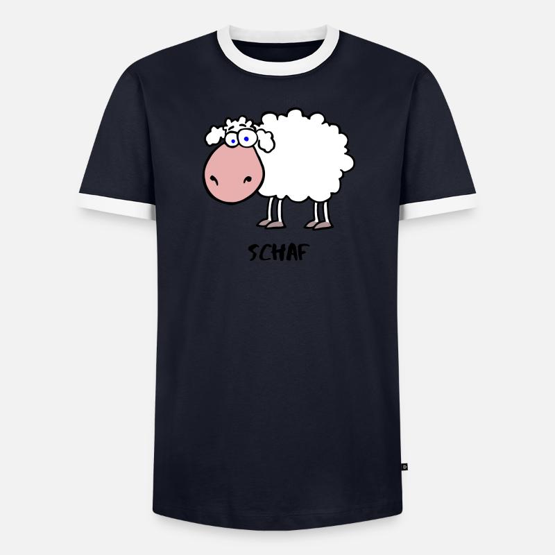 Schaf Männer Kontrast-T-Shirt