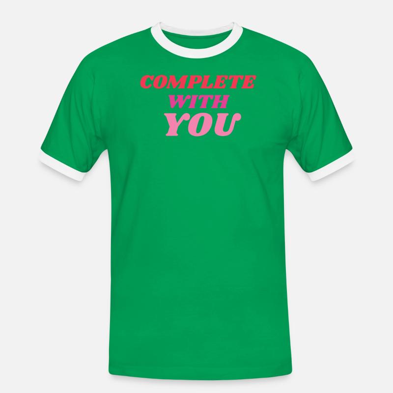 Vollständig mit Dir Romantic Statement - Männer Kontrast-T-Shirt - Kelly Green/Weiß