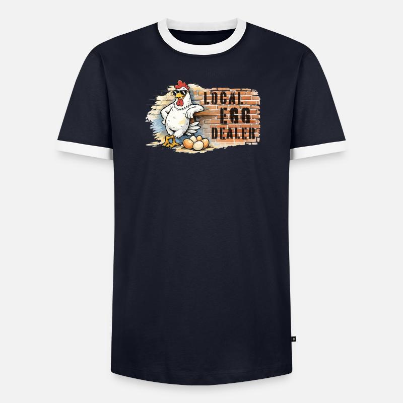 Huhn im Graffiti Stil - Männer Kontrast-T-Shirt - undefined