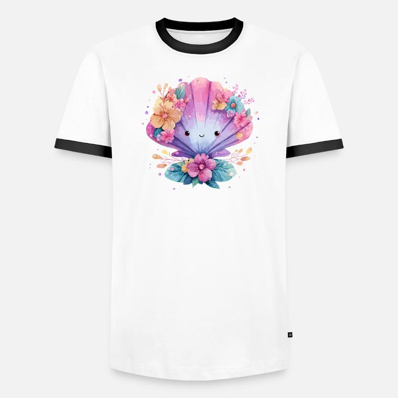 Moule fleurie avec des fleurs joyeuses T-shirt contrasté Homme