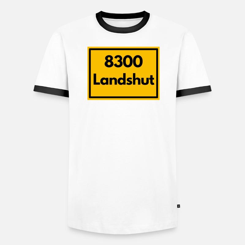 OLD POSTCODE POSTCODE RETRO 8300 LANDSHUT BAVARIA Men's Ringer Shirt