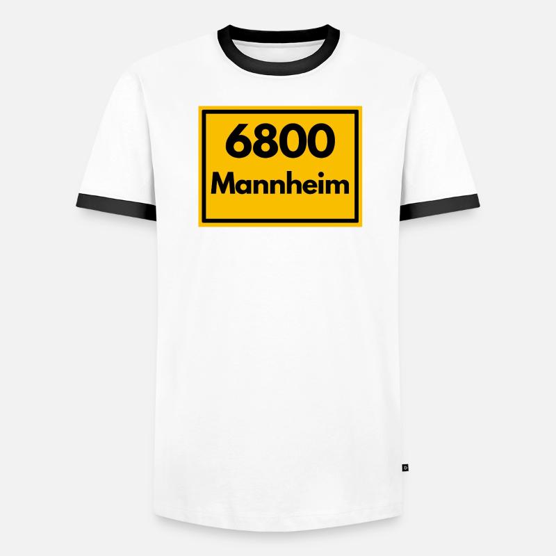 ANCIEN CODE POSTAL RETRO 6800 MANNHEIM Squares T-shirt contrasté Homme