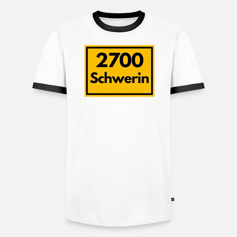 ANCIEN CODE POSTAL RÉTRO 2700 SCHWERIN SCHLOSS T-shirt contrasté Homme