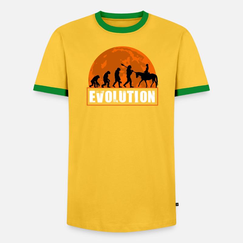 Evolution des Menschen Reitkunst - Männer Kontrast-T-Shirt - undefined