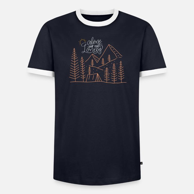 Aventure de camping solitaire T-shirt contrasté Homme