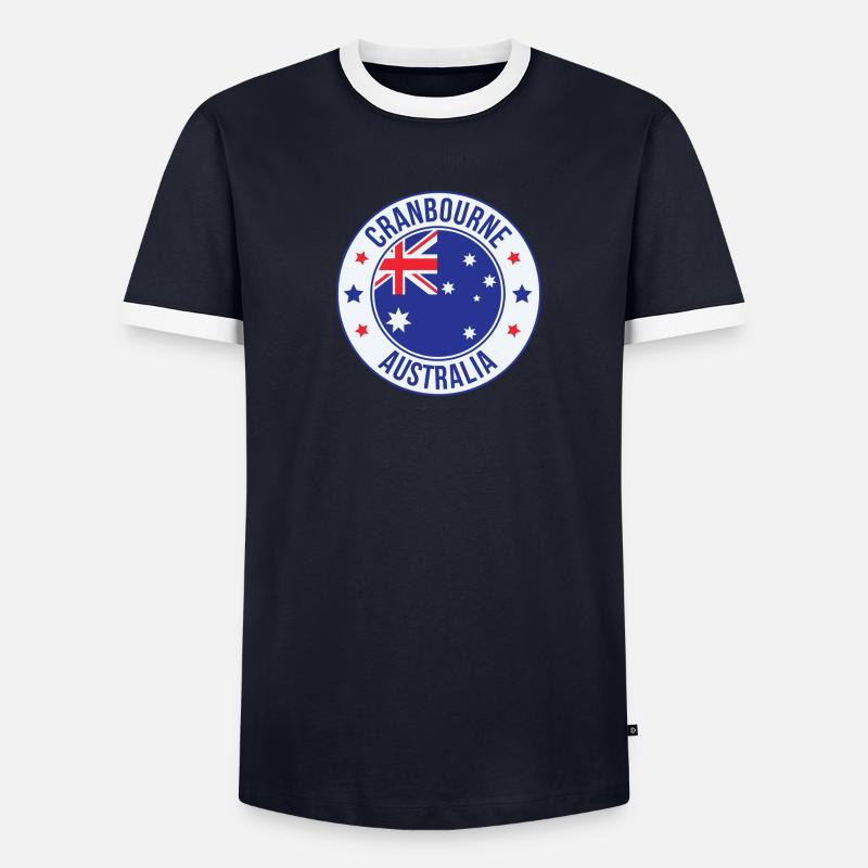 Cranbourne-Australien-Emblem Männer Kontrast-T-Shirt