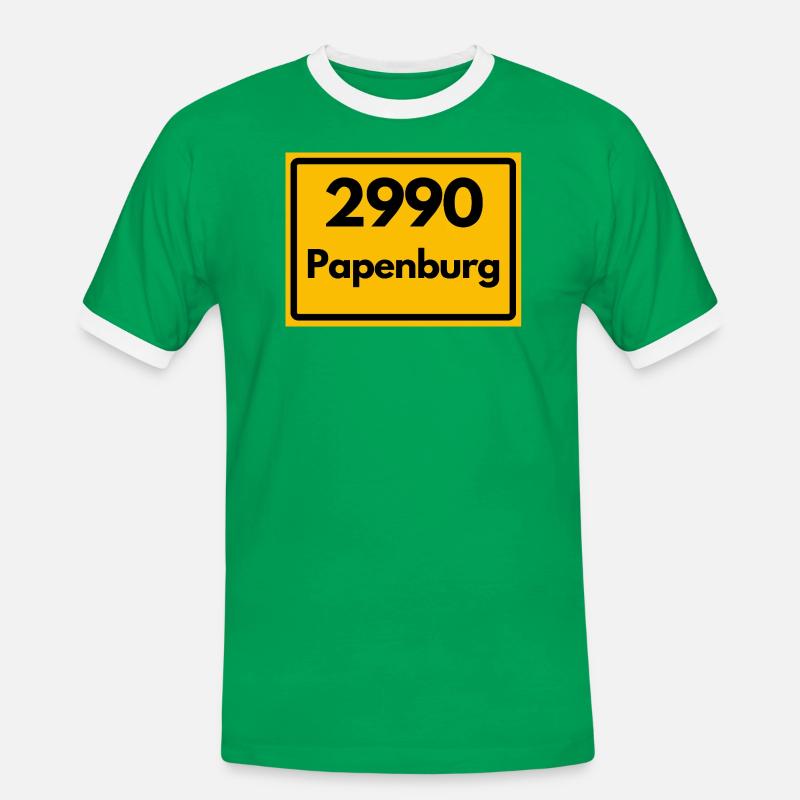 OLD POSTCODE POSTCODE RETRO 2990 PAPENBURG - Men's Ringer Shirt - kelly green/white
