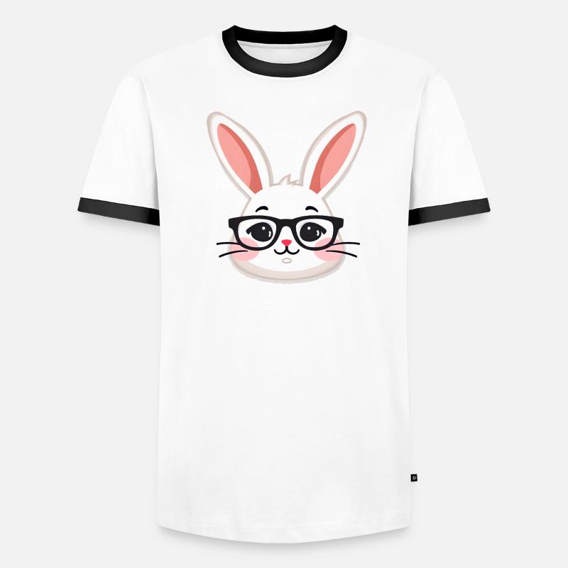 Rabbit with glasses Men's Ringer Shirt