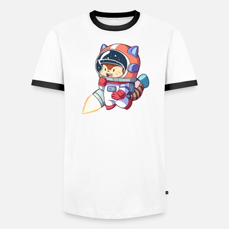 Astronaute chat en combinaison spatiale T-shirt contrasté Homme