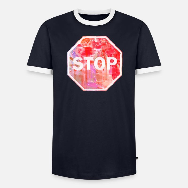 Panneau stop grunge T-shirt contrasté Homme