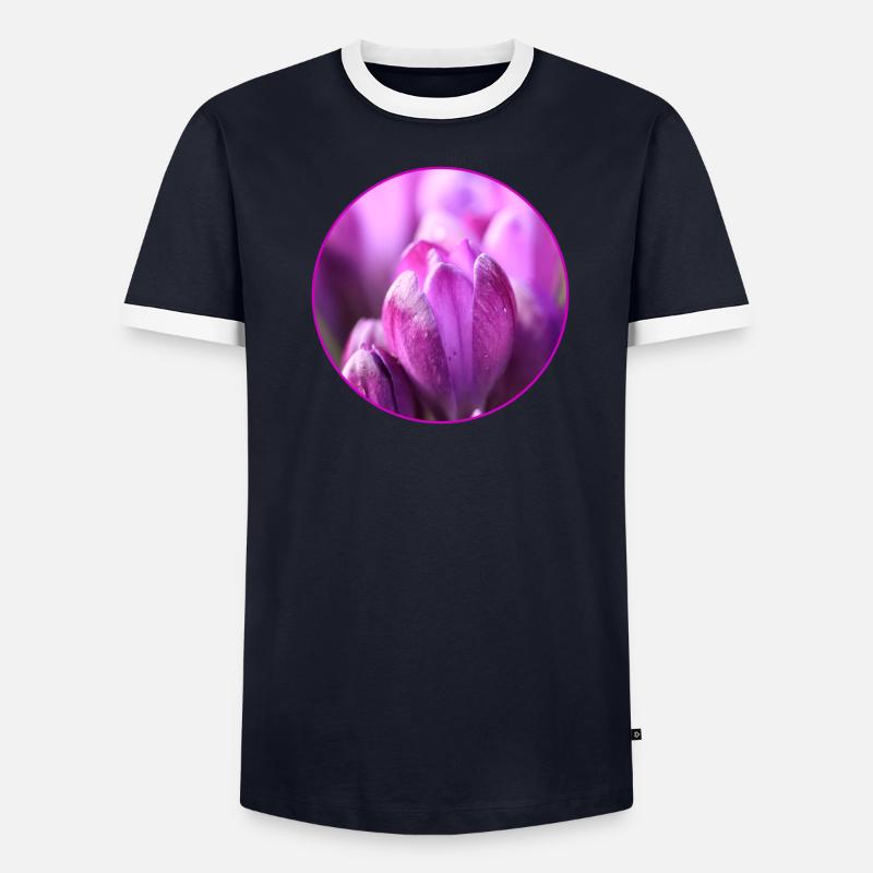 Crocus Crocus Fleurs violettes Crocus Bourgeon de crocus T-shirt contrasté Homme