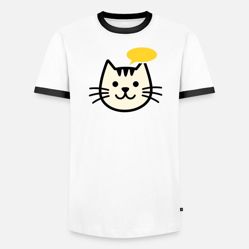 Visage de chat avec bulle de dialogue T-shirt contrasté Homme